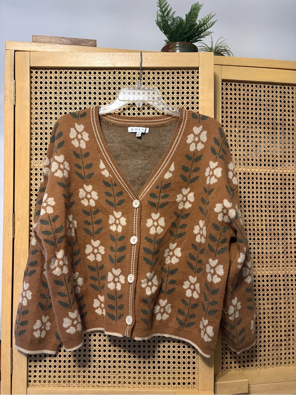HYFVE floral button down oversize cardigan S